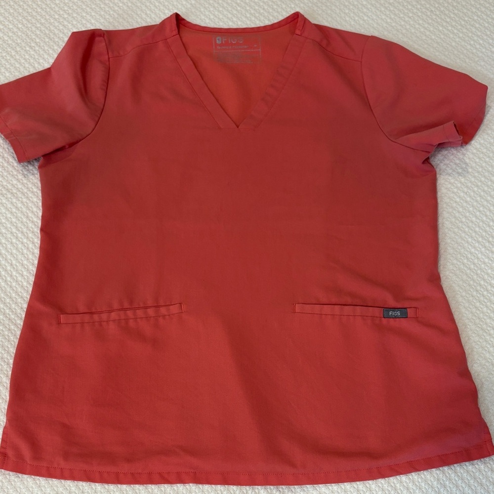 Figs V-Neck light coral Scrub Top